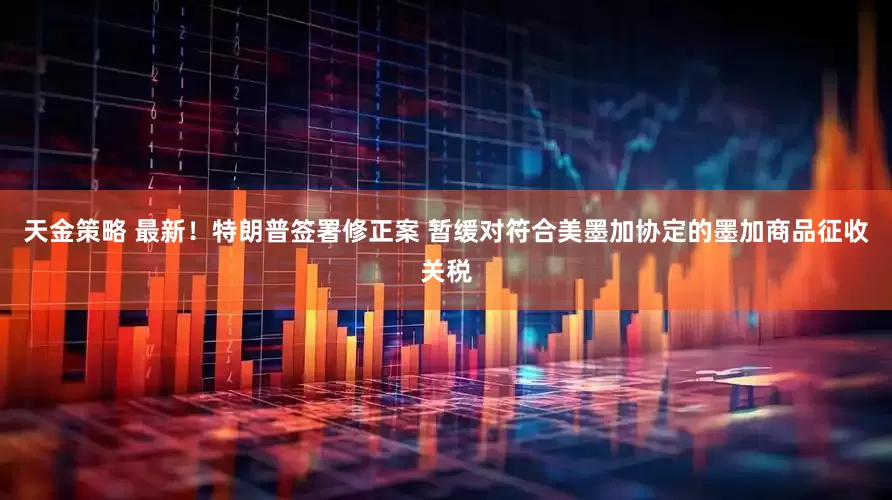 天金策略 最新！特朗普签署修正案 暂缓对符合美墨加协定的墨加商品征收关税